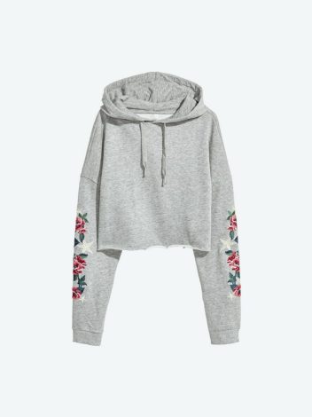 Hoodie Gray Roses